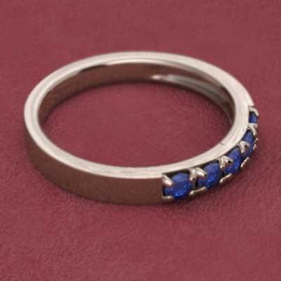 リング エタニティ サファイア(青) ハーフエタニティリング k18ピンクゴールド 9月の誕生石の画像