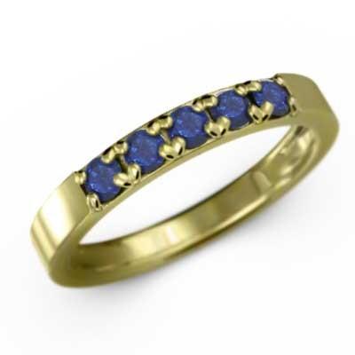 ハーフエタニティリング 9月の誕生石 リング エタニティ k18 サファイアの画像
