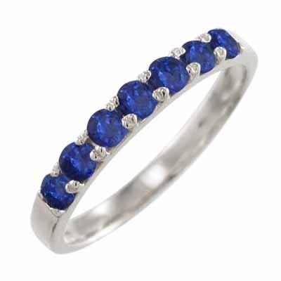 リング ハーフ 一文字 リング サファイヤ 9月誕生石 Pt900