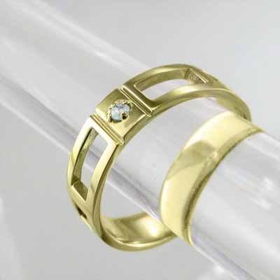 3月の誕生石 リング アクアマリン 一粒石 K18の画像
