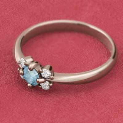 ブルートパーズ(青) ファイブストーン 11月の誕生石 k10ピンクゴールド 指輪の画像