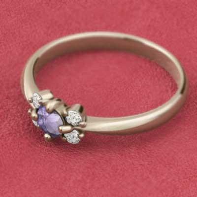 2月の誕生石 k10 リング アメジスト ファイブストーンの画像