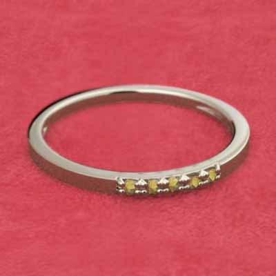 k10イエローゴールド エタニティ リング (黄水晶)シトリン 11月誕生石 ファイブストーンの画像