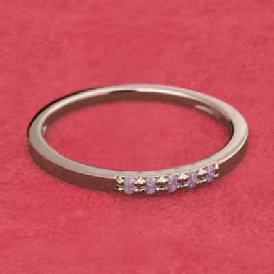 エタニティ 9月誕生石 リング ファイブストーン ピンクサファイヤ ピンクゴールドk18の画像