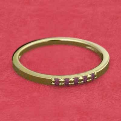 ルビー 7月誕生石 リング エタニティ ファイブストーン 18金イエローゴールドの画像