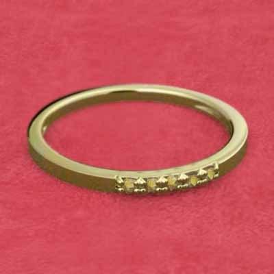 エタニティ シトリントパーズ 18金イエローゴールド 指輪 ファイブストーン 11月誕生石の画像