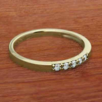 k18イエローゴールド アクアマリン 3月の誕生石 リング スレンダー ファイブストーンの画像