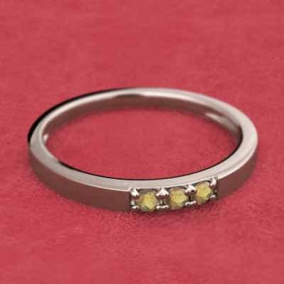 エタニティ 11月誕生石 リング スリーストーン k10ピンクゴールド シトリンの画像