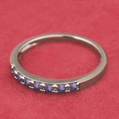 ハーフエタニティリング リング アメシスト(紫水晶) スレンダー k10ピンクゴールド 2月誕生石の画像