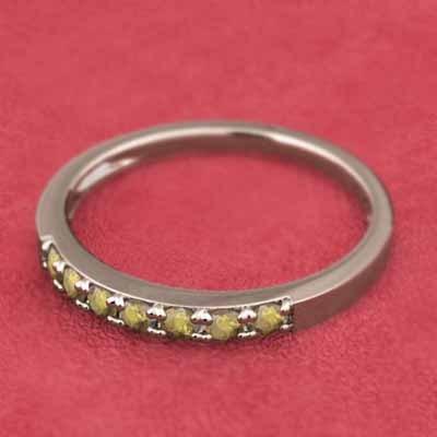 指輪 シトリン(黄水晶) スレンダー k10ピンクゴールド 11月誕生石 ハーフエタニティリングの画像
