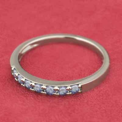 K10 12月誕生石 ハーフエタニティリング タンザナイト スレンダー 指輪の画像