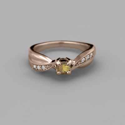 リング 11月誕生石 k10ピンクゴールド (黄水晶)シトリンの画像