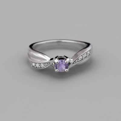2月の誕生石 アメシスト(紫水晶) リング Pt900の画像