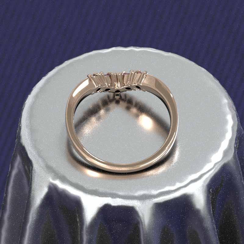ピンクサファイヤ 18金ピンクゴールド 9月の誕生石 ファイブストーン リングの画像