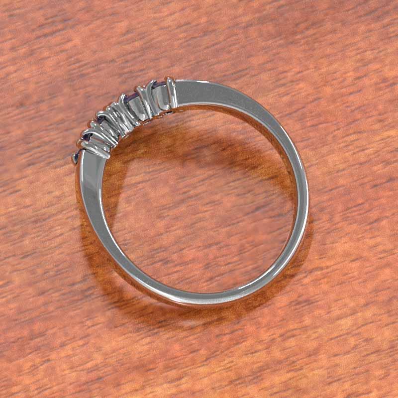 アメジスト(紫水晶) Pt900 指輪 ファイブストーン 2月の誕生石の画像