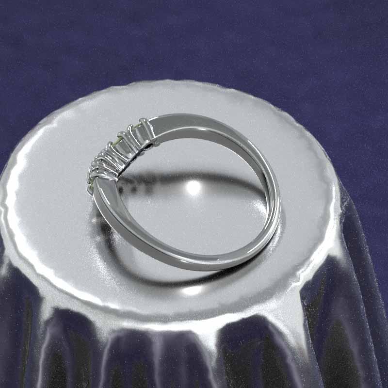 Pt900 ファイブストーン リング 8月の誕生石 ペリドットの画像