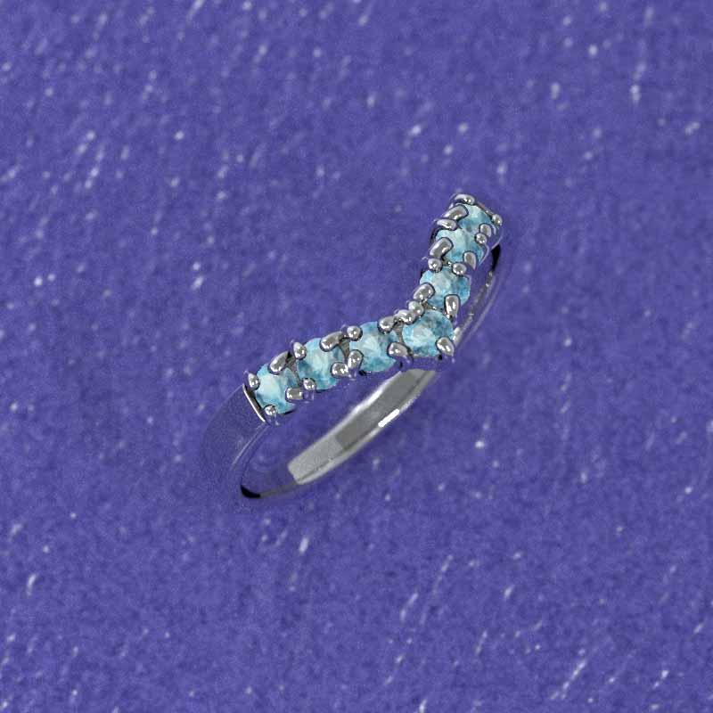 ブルートパーズ(青) 11月誕生石 指輪 白金（プラチナ）900の画像