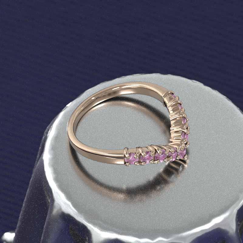 ピンクゴールドk10 9月の誕生石 リング ピンクサファイヤの画像