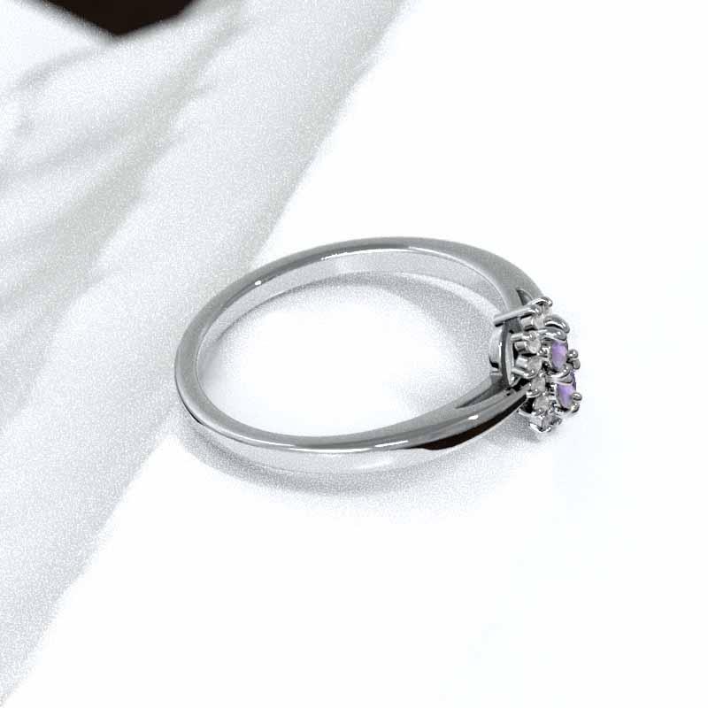 アメシスト(紫水晶) 白金（プラチナ）900 リング 2月の誕生石の画像