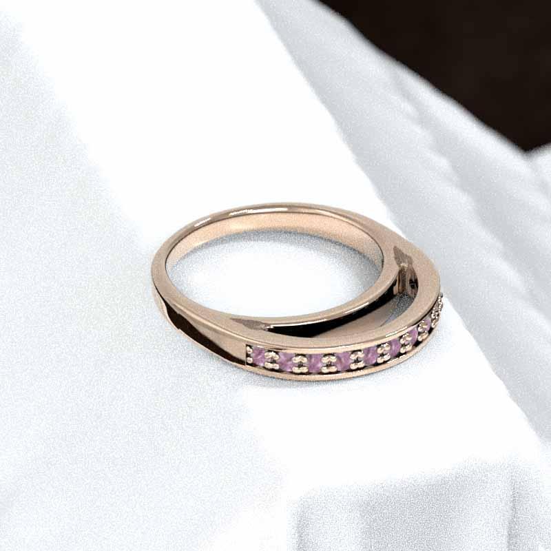 ピンクサファイヤ 9月の誕生石 ピンクゴールドk10 リングの画像