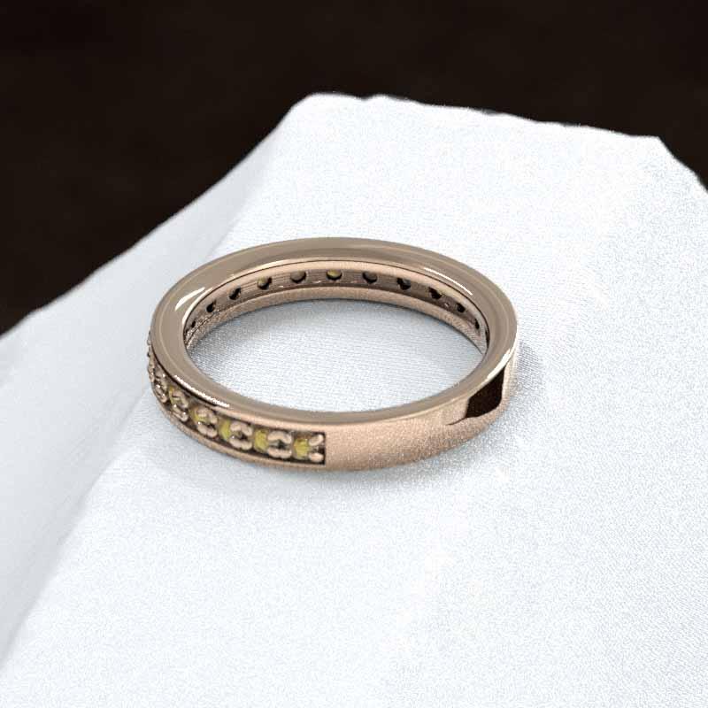 シトリン(黄水晶) k10ピンクゴールド 指輪 11月誕生石 ハーフエタニティリングの画像