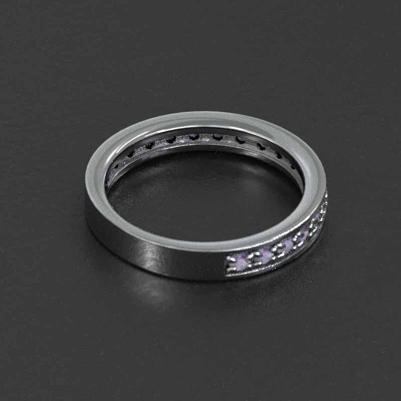2月の誕生石 Pt900 リング ハーフエタニティリング アメジスト(紫水晶)の画像