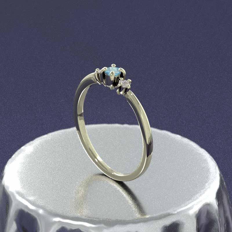 ブルートパーズ(青) 11月誕生石 イエローゴールドk10 指輪 天然ダイヤモンドの画像