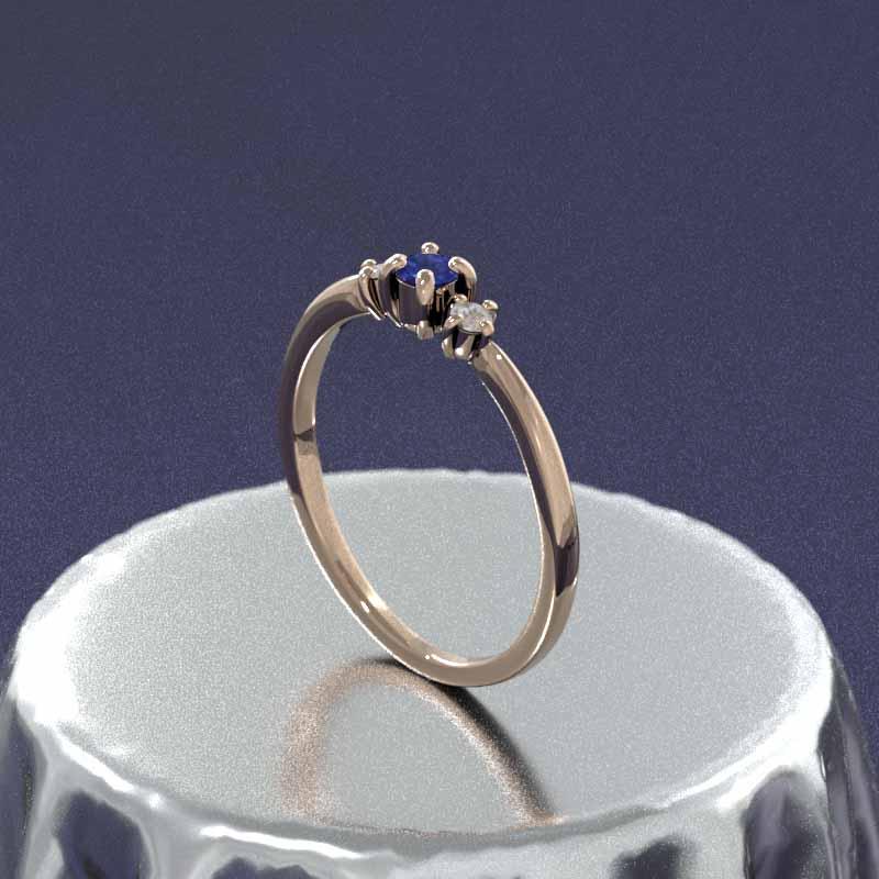 天然ダイヤモンド サファイア 9月の誕生石 リング k18ピンクゴールドの画像