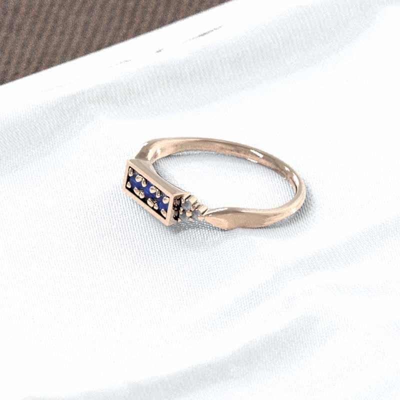 ブルーサファイア 指輪 9月の誕生石 k18ピンクゴールドの画像
