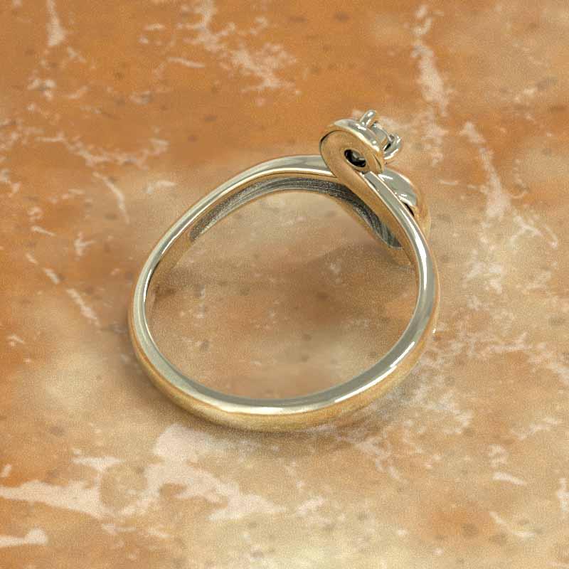 リング k10イエローゴールド 3月誕生石 蛇 一粒石 アクアマリンの画像