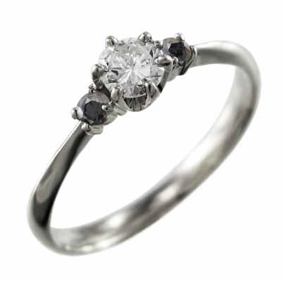 天然ダイヤモンド 白金（プラチナ）900 リング 4月誕生石 ブラックダイヤモンド(黒ダイヤ)の画像