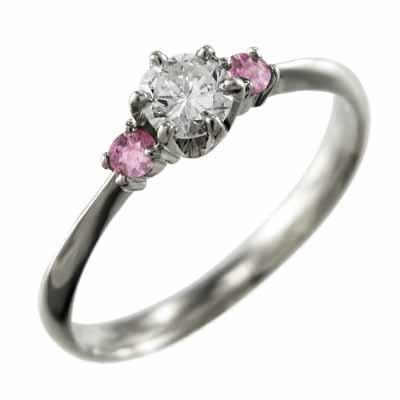天然ダイヤモンド 10月の誕生石 Pt900 指輪 ピンクトルマリンの画像