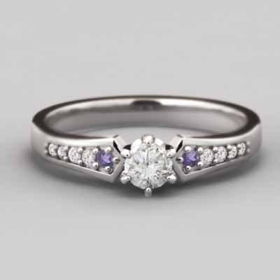 人気販売店 白金（プラチナ）900 婚約指輪 アメシスト(紫水晶) アメシスト(紫水晶) 2月誕生石