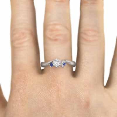 天然ダイヤモンド 白金（プラチナ）900 9月誕生石 リング サファイア(青)の画像