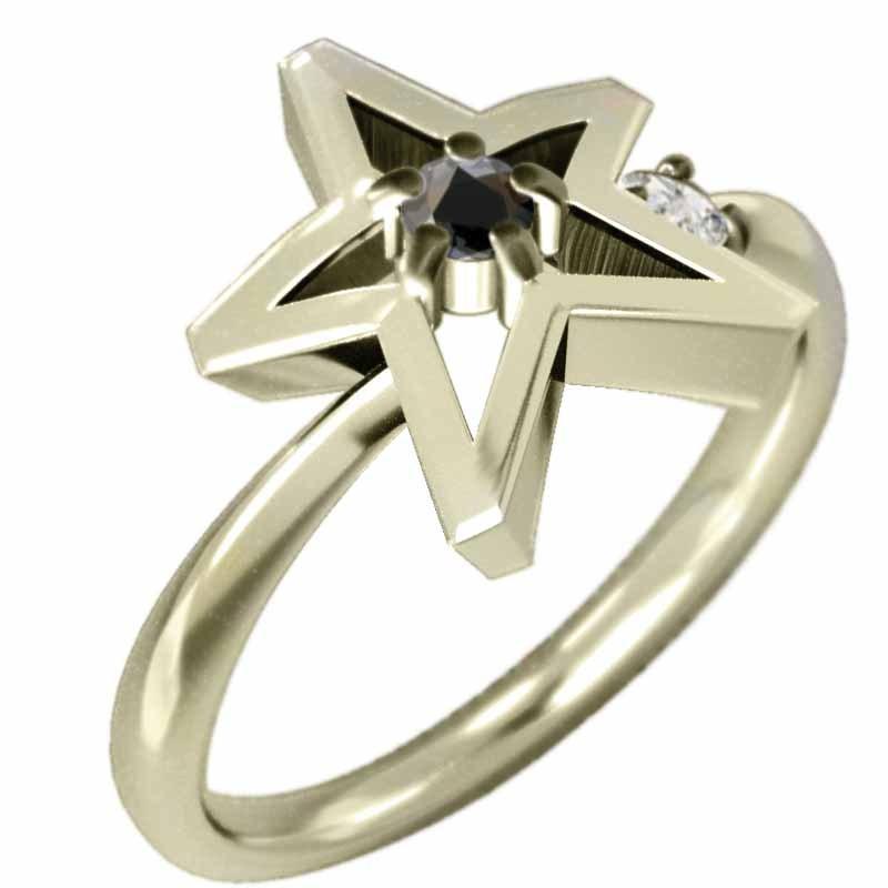 スタージュエリー　K10 YG　流れ星　星　ダイヤモンド　リング　5号 スタージュエリー K10 YG 流れ星 星 ダイヤモンド リング 5号 DIAMOND