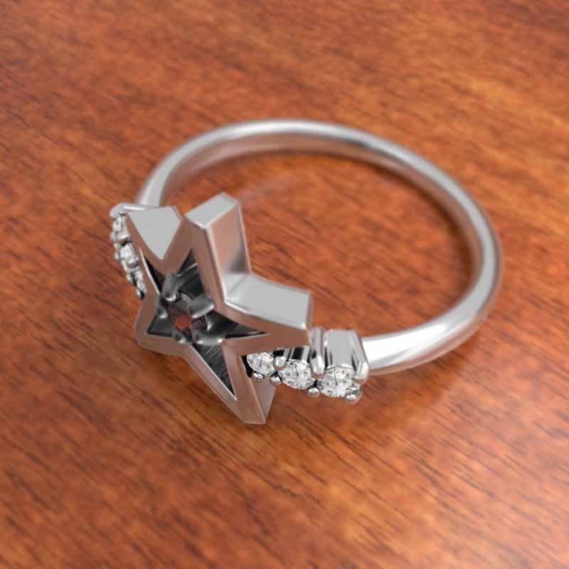 一流メーカー品 Star スター 指輪 ガーネット 天然ダイヤモンド k10ホワイトゴールド