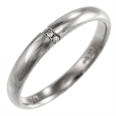 天然ダイヤモンド 甲丸リング リング 4月誕生石 k10ホワイトゴールド 約0.01カラットの画像