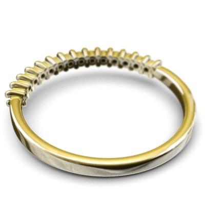 k10イエローゴールド スレンダー 指輪 約0.19カラット ダイアモンド 4月誕生石 ハーフエタニティリングの画像
