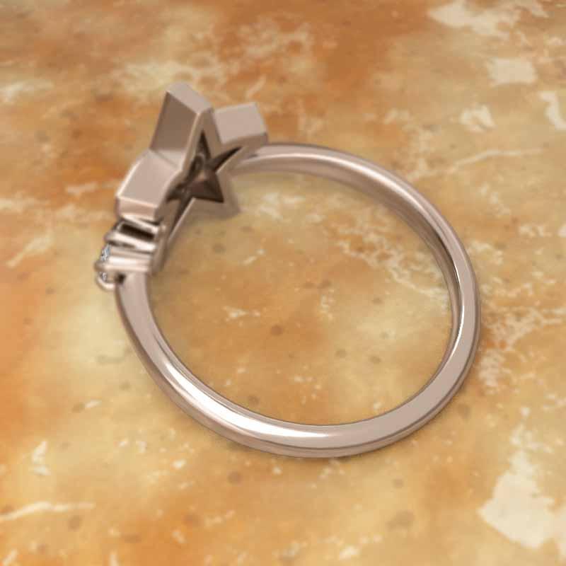 公式カスタマイズ商品 k10ピンクゴールド 指輪 星 デザイン 天然ダイヤ