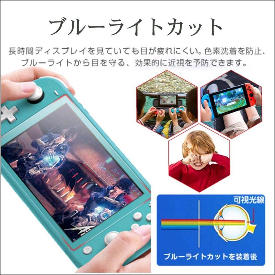 送料無料 Nintendo Switch Lite 液晶保護 強化ガラス フィルム 2枚set ブルーライトカット フィルム シート シール 任天堂 ニンテンドー スイッチ ライト｜skybird｜02