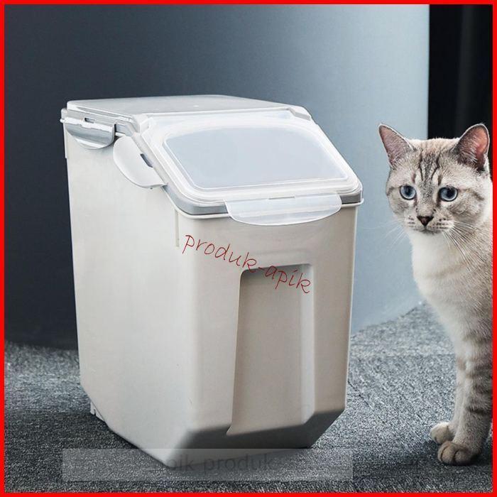 ペットフードストッカー 米びつ ドッグフード ライスストッカー 保存容器 貯蔵タンク 餌収納 湿気防止 軽量 丈夫 計量カップ付き 犬 猫 小動物 ペット 餌入り