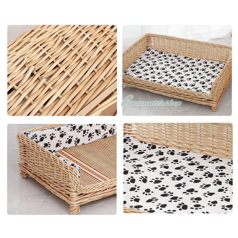 限定品 ペットベッド 耐噛み 藤ベッド マット 和式 ひんやり 犬用 犬マット 夏 クッション ペットソファ ござ 四季 寝床 猫用 手作り 編み物 大型犬 中型犬 【K1733890338】(10500円)