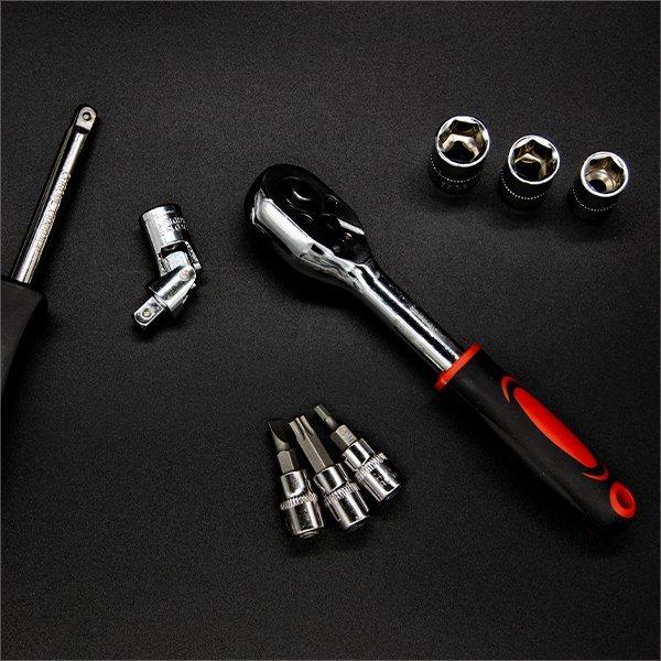 ラチェット 工具セット 46pcs ラチェットハンドル ビットソケット