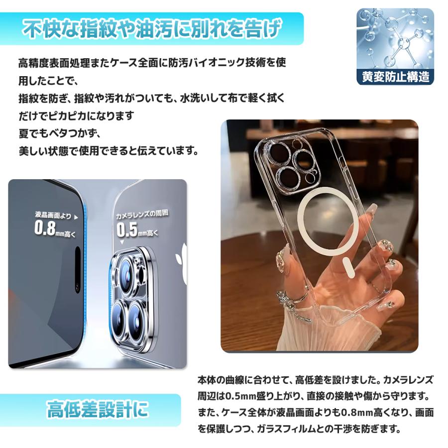 スマホケース MagSafe対応 マグセーフ スマートフォン 黄変防止素材