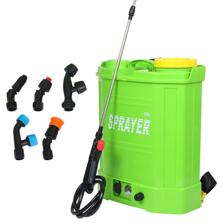 電動噴霧器 充電式 ノズル5種付！ 電動式 背負い式 20L /農薬 除草剤