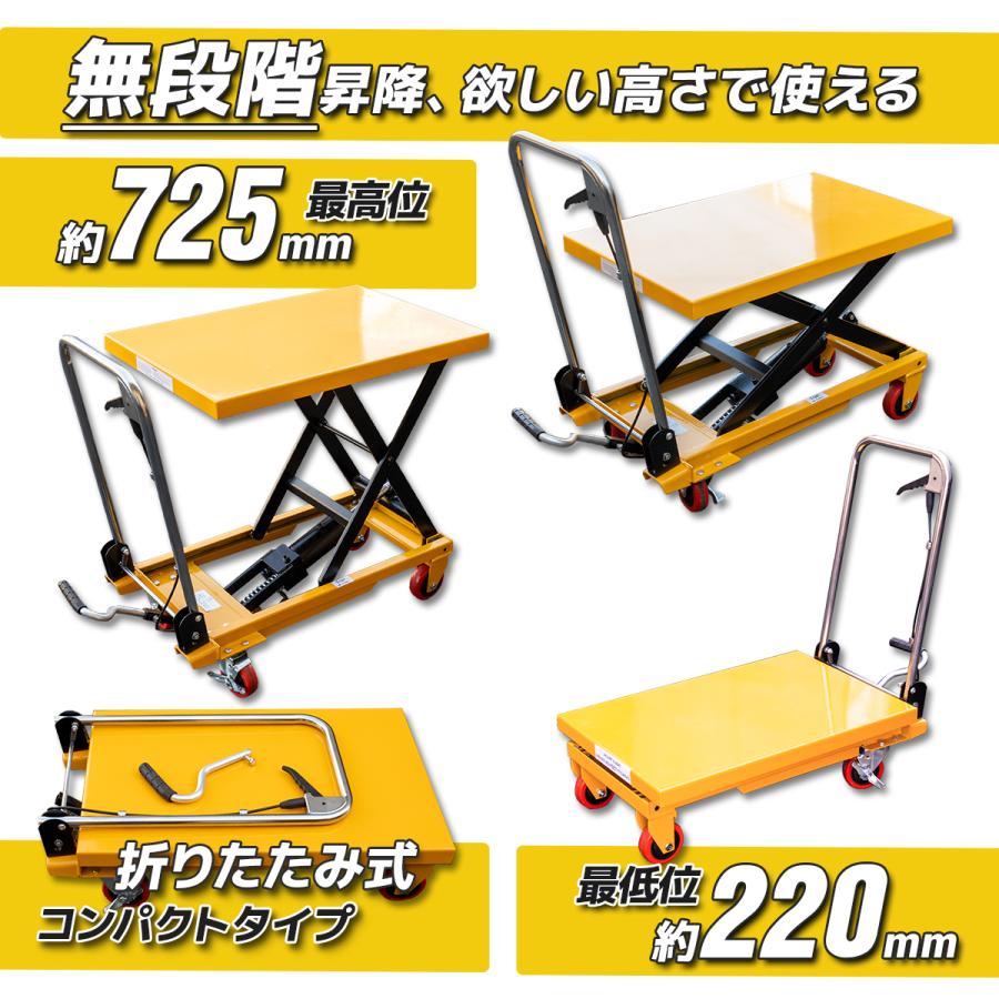 油圧式昇降台車 積載荷重150kg 足踏み式 ハンドテーブルリフト