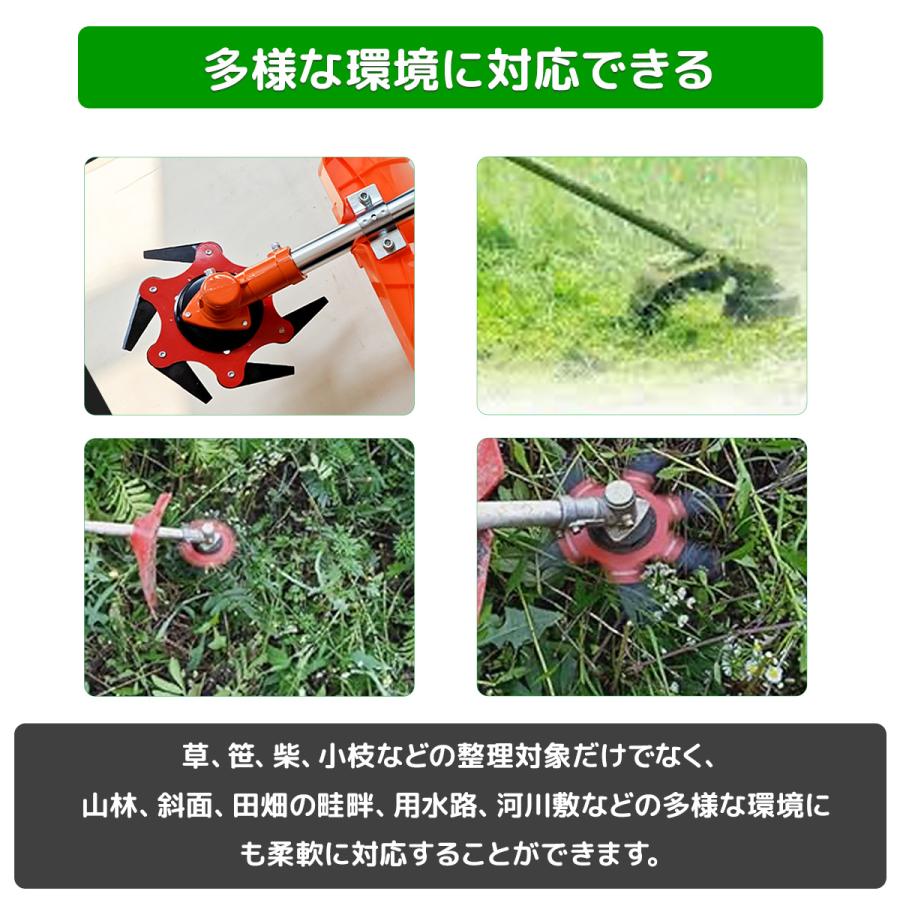 お得なセット エンジン式草刈り機＋6歯ブラシカッター 草刈機 52cc 刈 