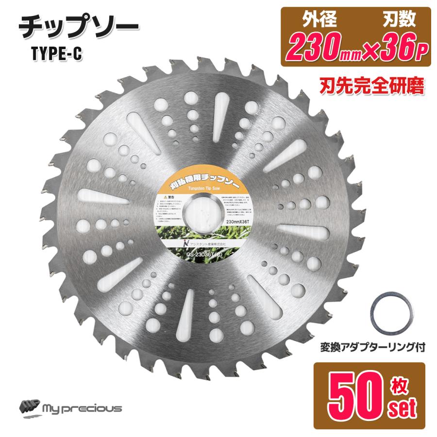 季節セール 草刈機の交換用チップソー 50枚セット(230mm - 36T