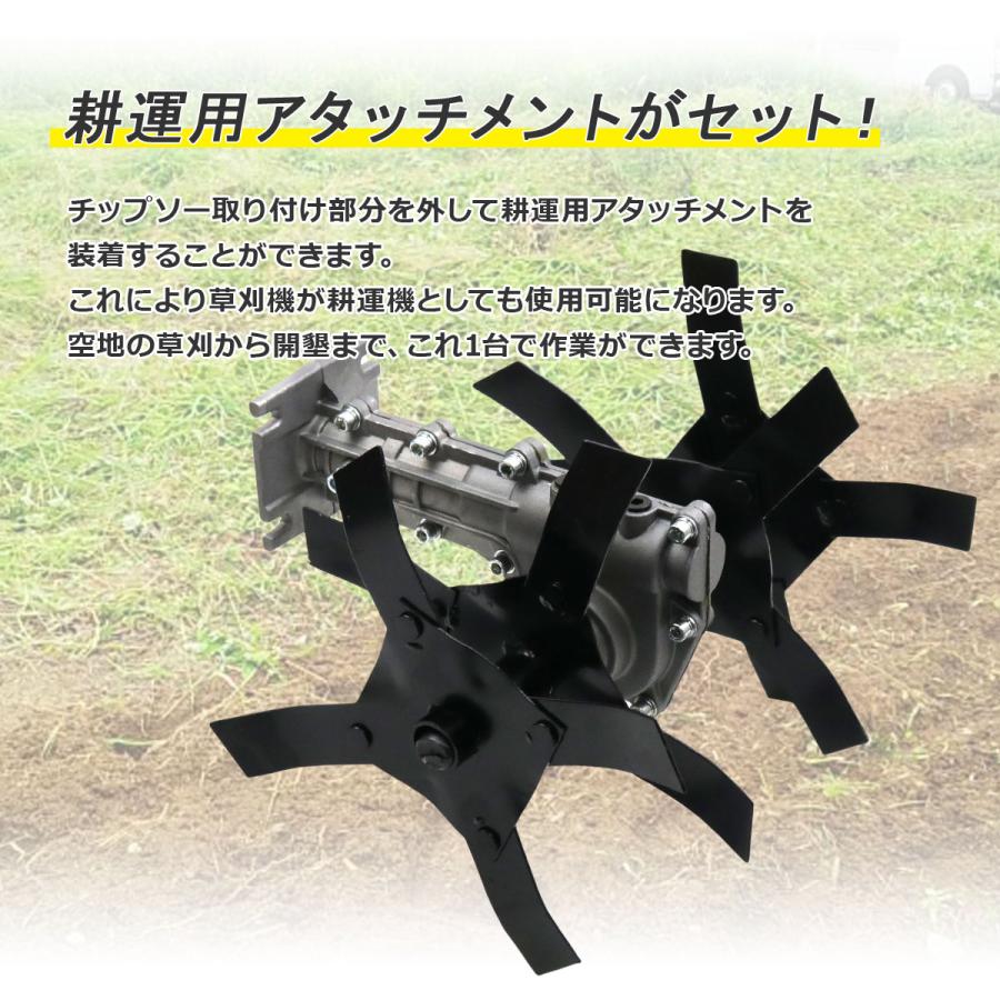 手押し式エンジン草刈機用アタッチメント 耕耘機 耕うん機 草刈り機