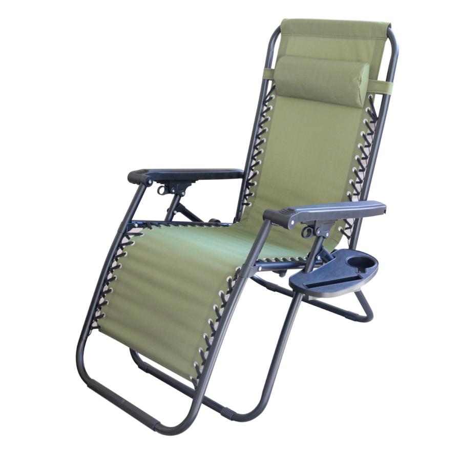 リクライニングチェア 折たたみ式 サイドテーブル付き BBQ レジャー